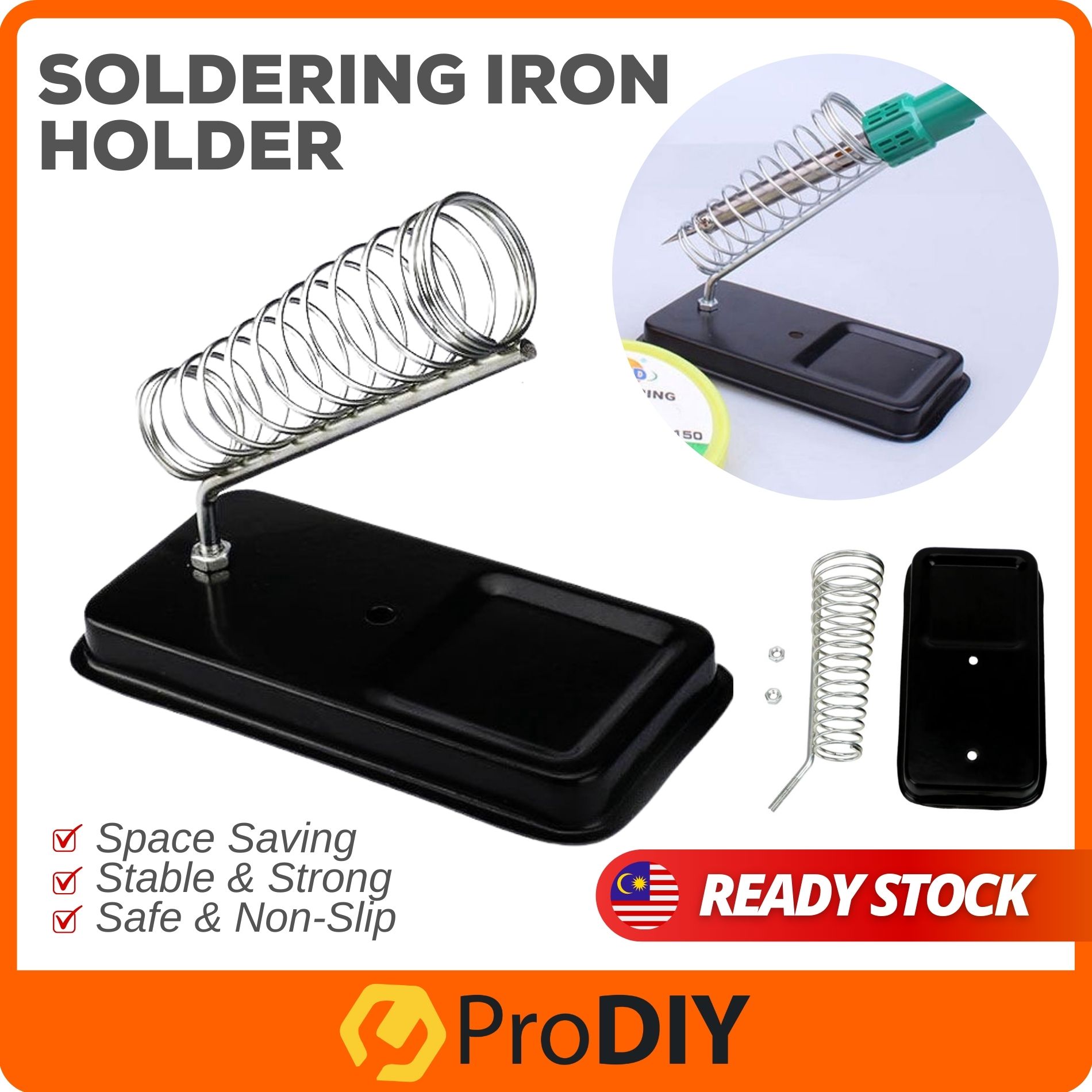 Soldering Iron Holder Stand Detachable DIY Portable Base Mount Metal Frame Support High Temperature Resistance ( S89H  )