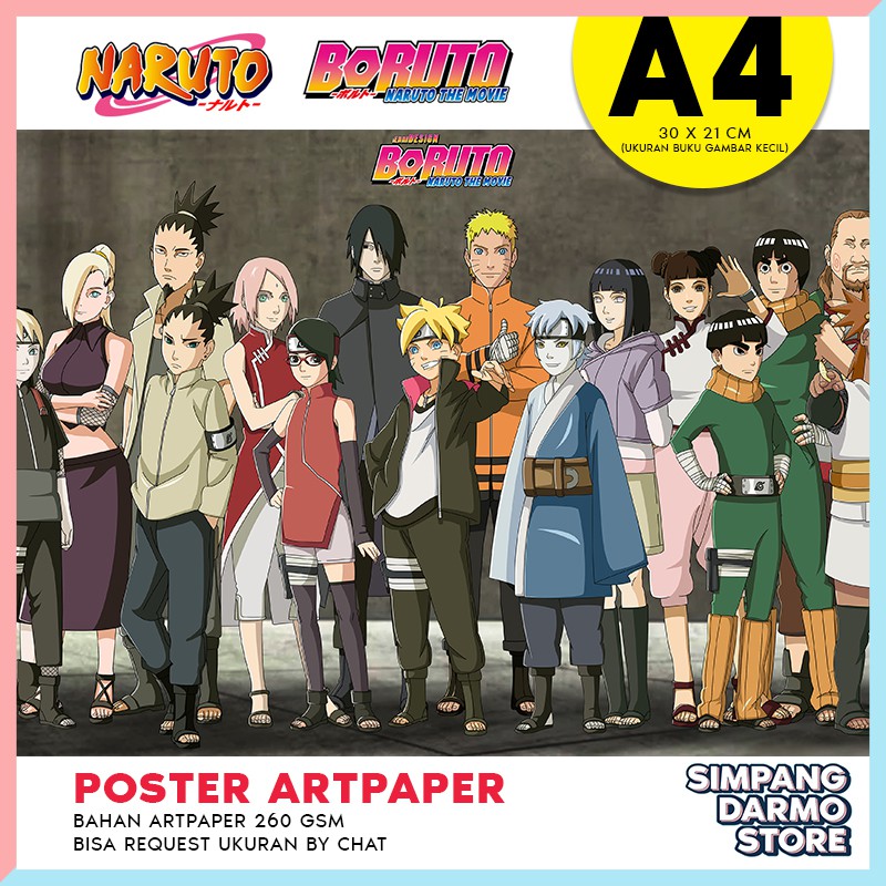 Naruto Boruto Anime Poster Art Paper Latest A4 Nb810526 Shopee Malaysia