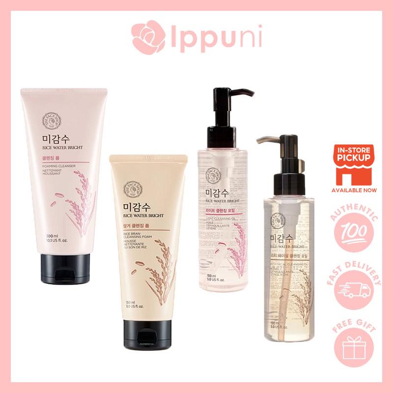 THE FACE SHOP Rice Water Bright Foaming Cleanser/Rice water bright light cleansing oil/Rice Bran