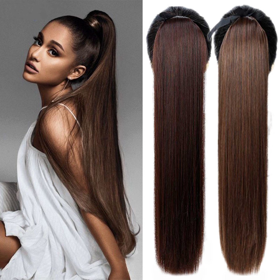 Super Long Straight Smooth Clip-in Synthetic Wig Ponytail/Heat Resistant  Fake Hair/Black Brown Hair Ponytail Extended Headwear With Claw | Shopee  Malaysia