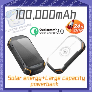 100000mAh PowerBank 100% Original Solar Power Bank PD22.5W Wireless Charging External Battery PORTABLE output Outdoor