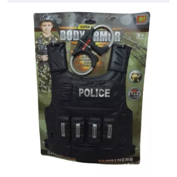 READY STOCK POLICE UNIFORM /BODY ARMOR ROLE PLAY FOR KIDS POLICE COSTUME TOY / UNIFORM POLICE KOSTUM MAINAN/