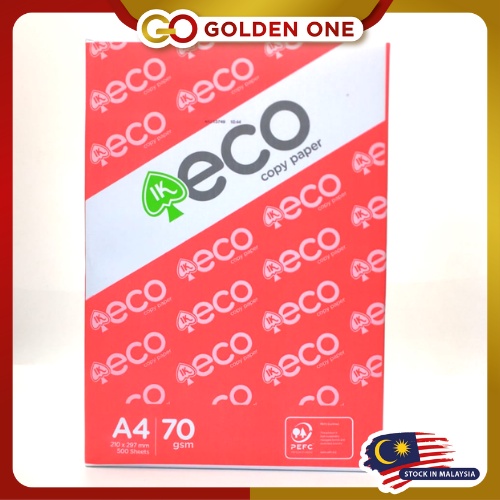 IK Eco Copy Paper A4 500Sheet 70GSM (210 X 297MM) Shopee Malaysia