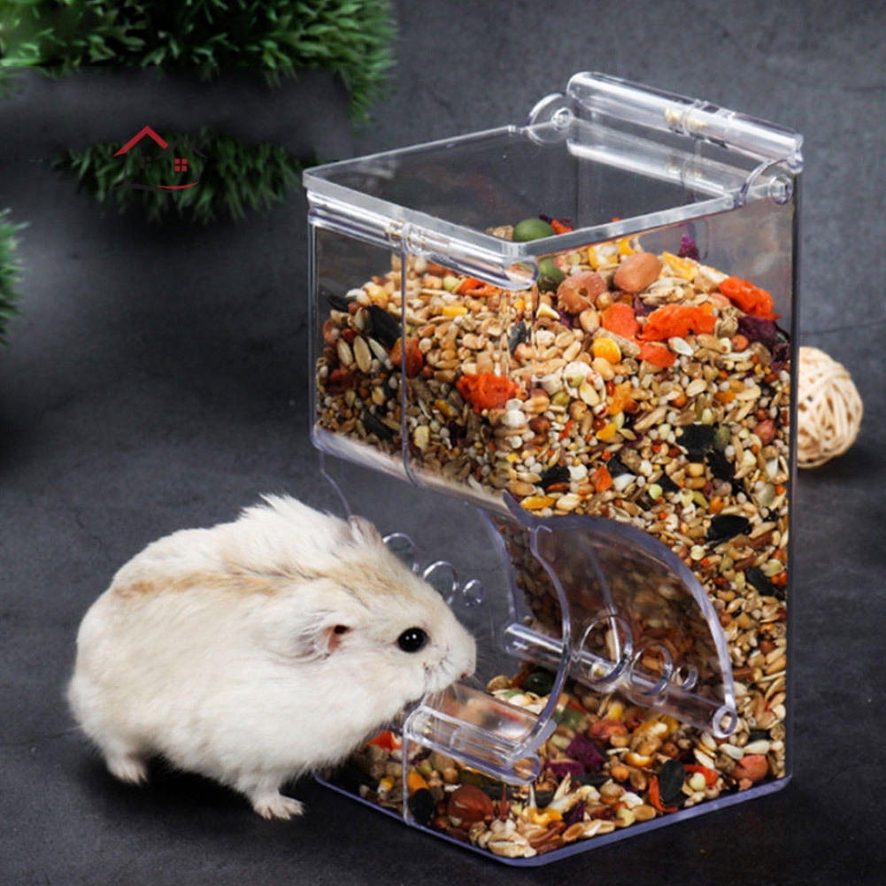 Hyp Acrylic Hamster Food Feeder Automatic Dispenser Bin Feeder For