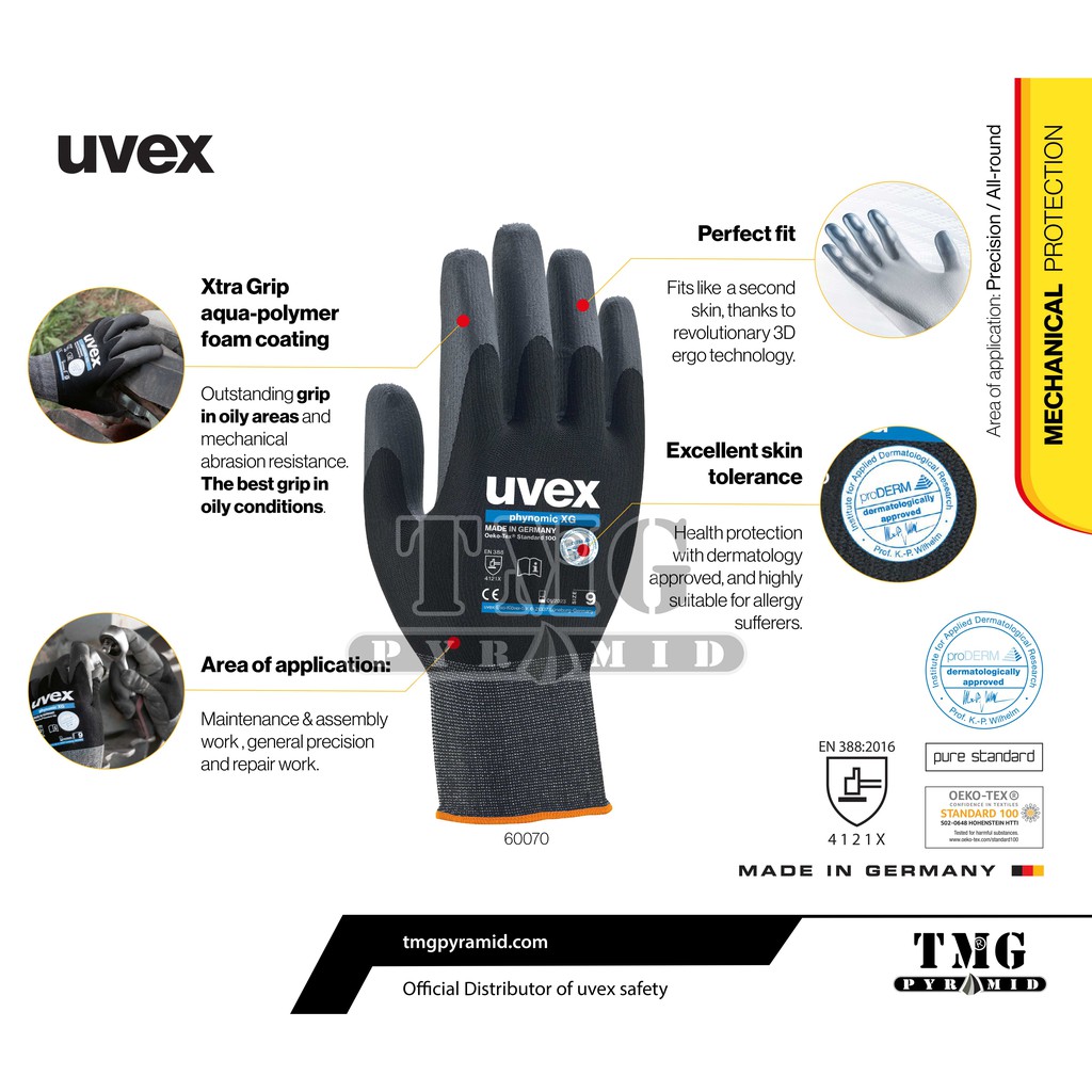 uvex Phynomic XG Extra Grip, Mechanical Protection Aqua-Polymer Xtra Grip  Coating Safety Glove, Made in Germany | Shopee Malaysia