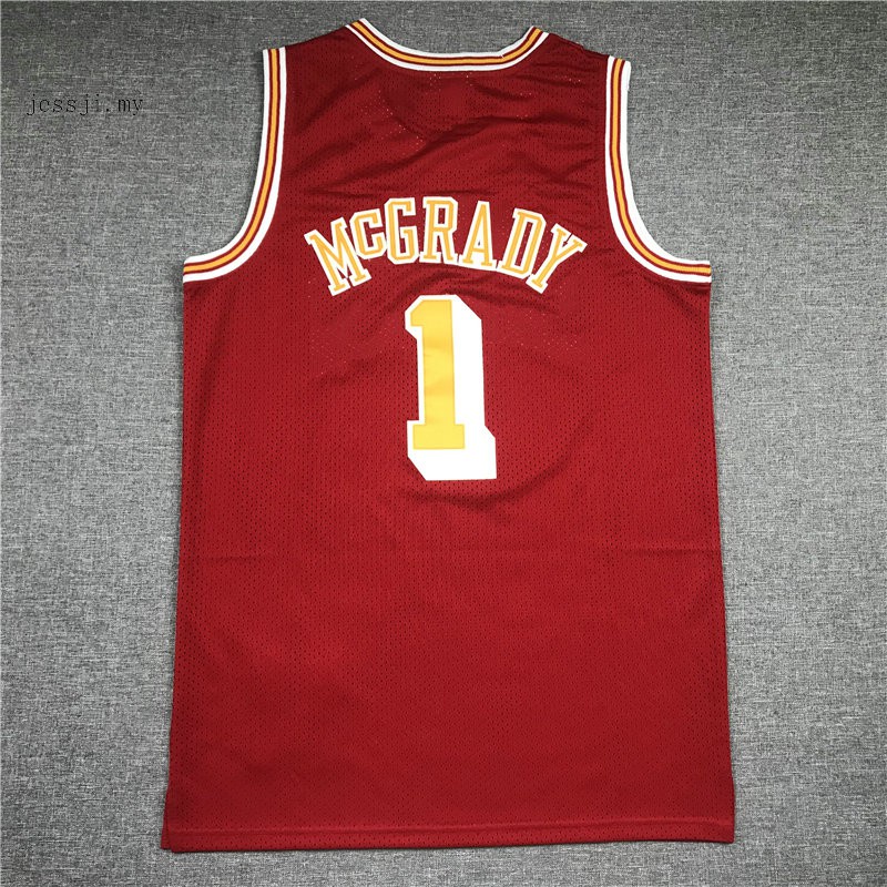 2004-05 NBA Houston Rockets #1 Tracy McGrady regular retro season red-gold  strips basketball jerseys jersey | Shopee Malaysia