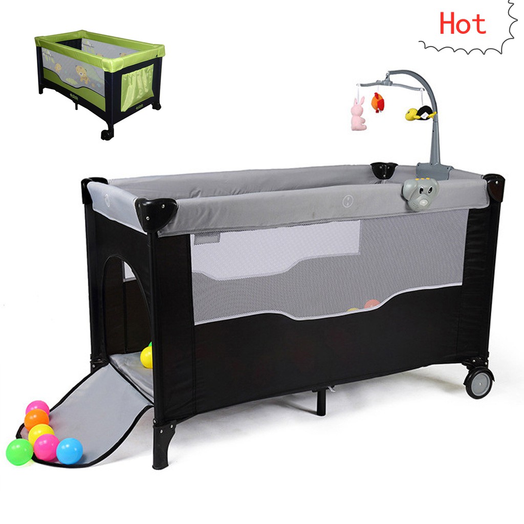 Luxury Multifunctional Crib Folding Portable Infant Baby Cot