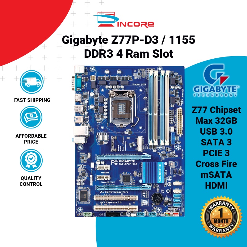 Gigabyte Z77PD3 / Z77HD3 / Z77D3H / Z77DS3H / Asus P8Z77V LX