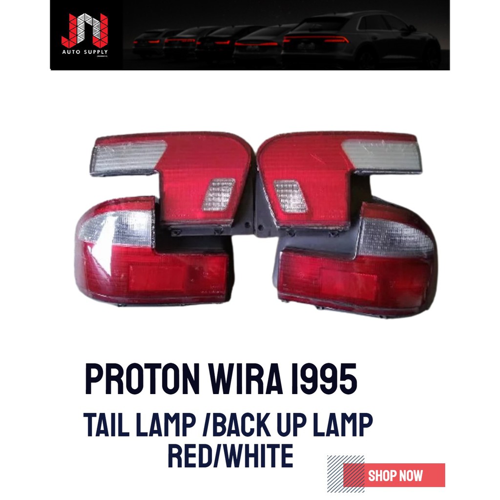 PROTON WIRA 1995 TAIL LAMP + BACK UP LAMP W/GARNISH ( RED/WHITE ) LH