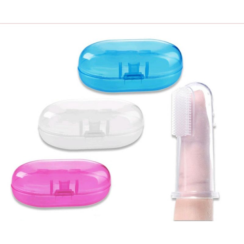 Baby Silicone Finger Toothbrush withcasing Berus Gigi Bayi