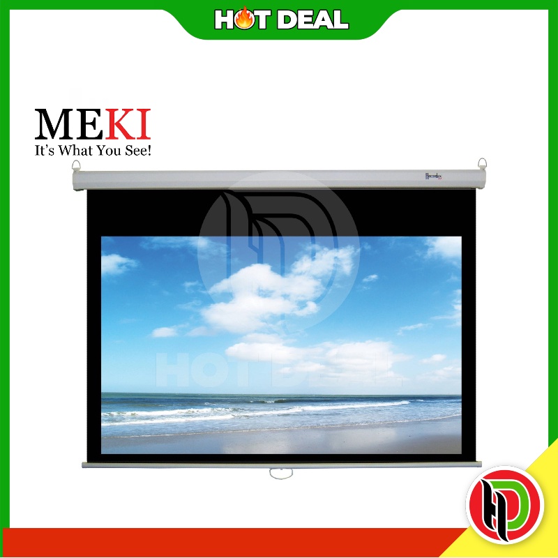 Hotdeal Meki 120D 76" x 96" ( 6x8 ) Wide Manual Wall Projector Screen