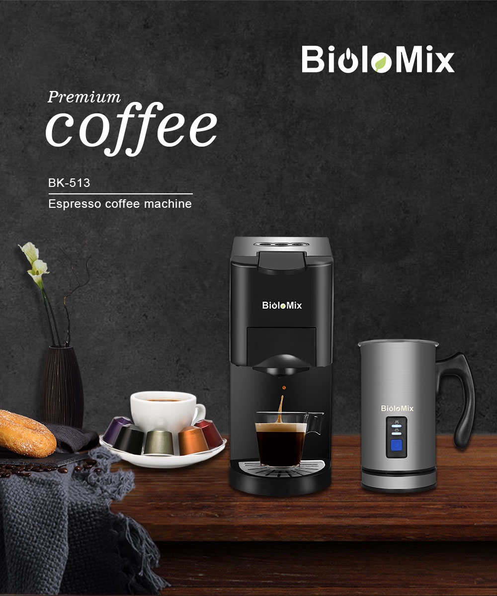 BioloMix 3In1 Function Capsule Espresso Coffee Maker Machine with 3