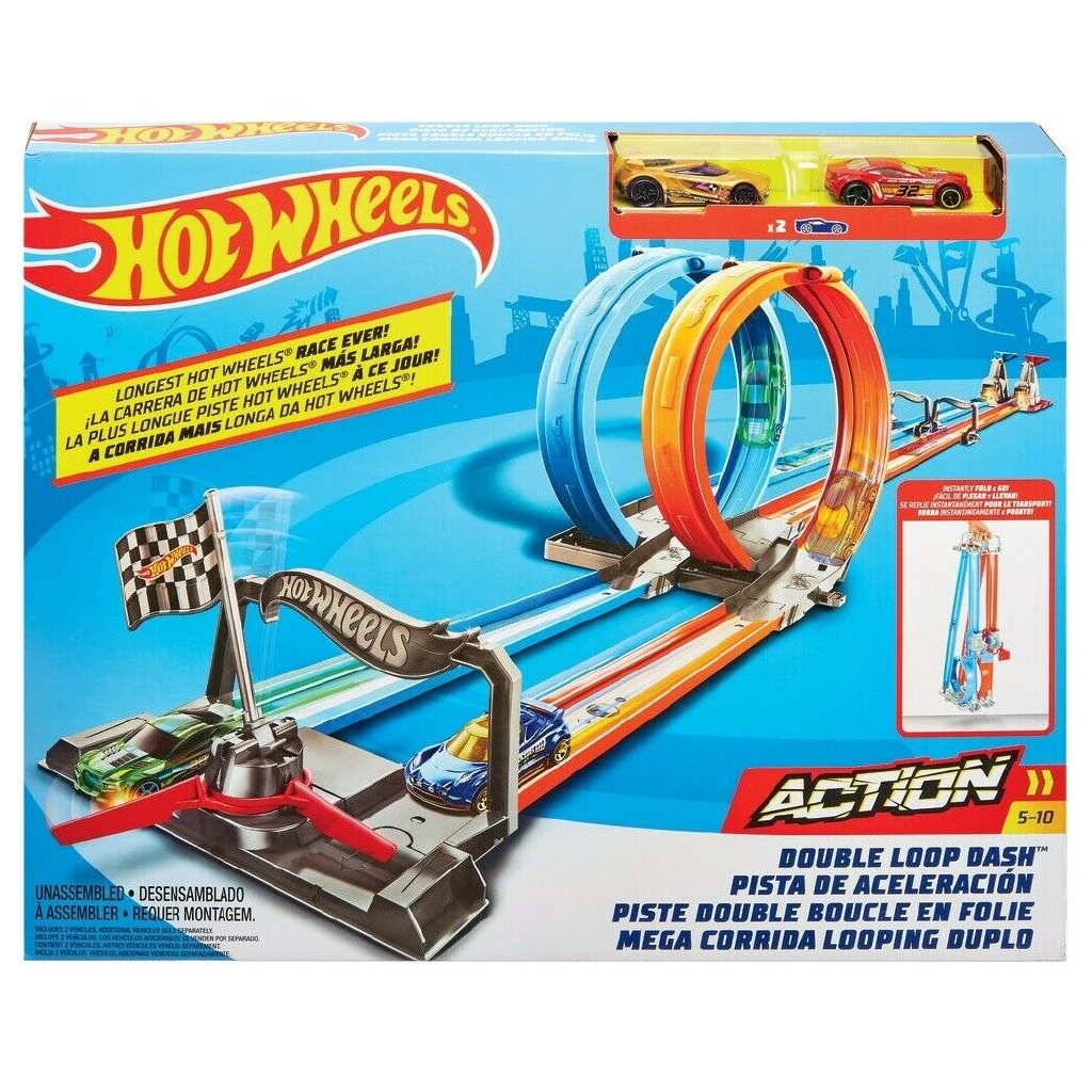 hot wheels double loop launch