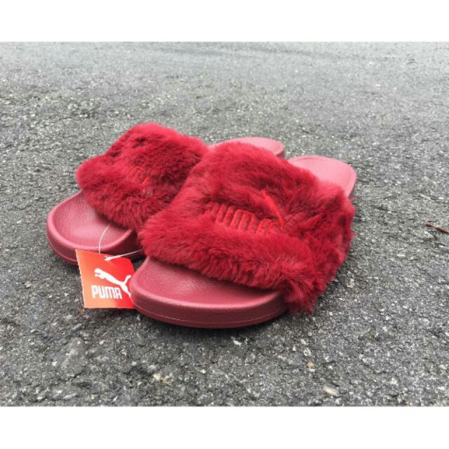 red puma slides fenty