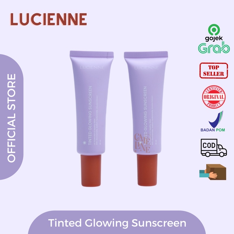 Lucienne Tinted Glowing Sunscreen SPF 50 PA++++ and Retinol Barrier Cream 20ml for Skin Care