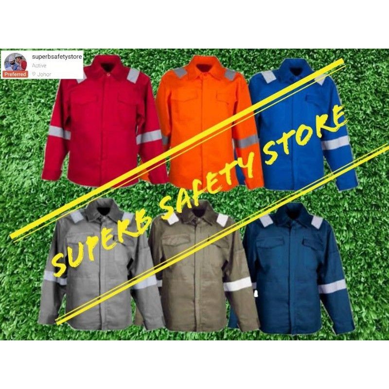 PPE Safety Jacket Workwear Zip & Reflector quality work jacket( JB Ready Stock- Navy & royal blue, Maroon, GREY, oren)