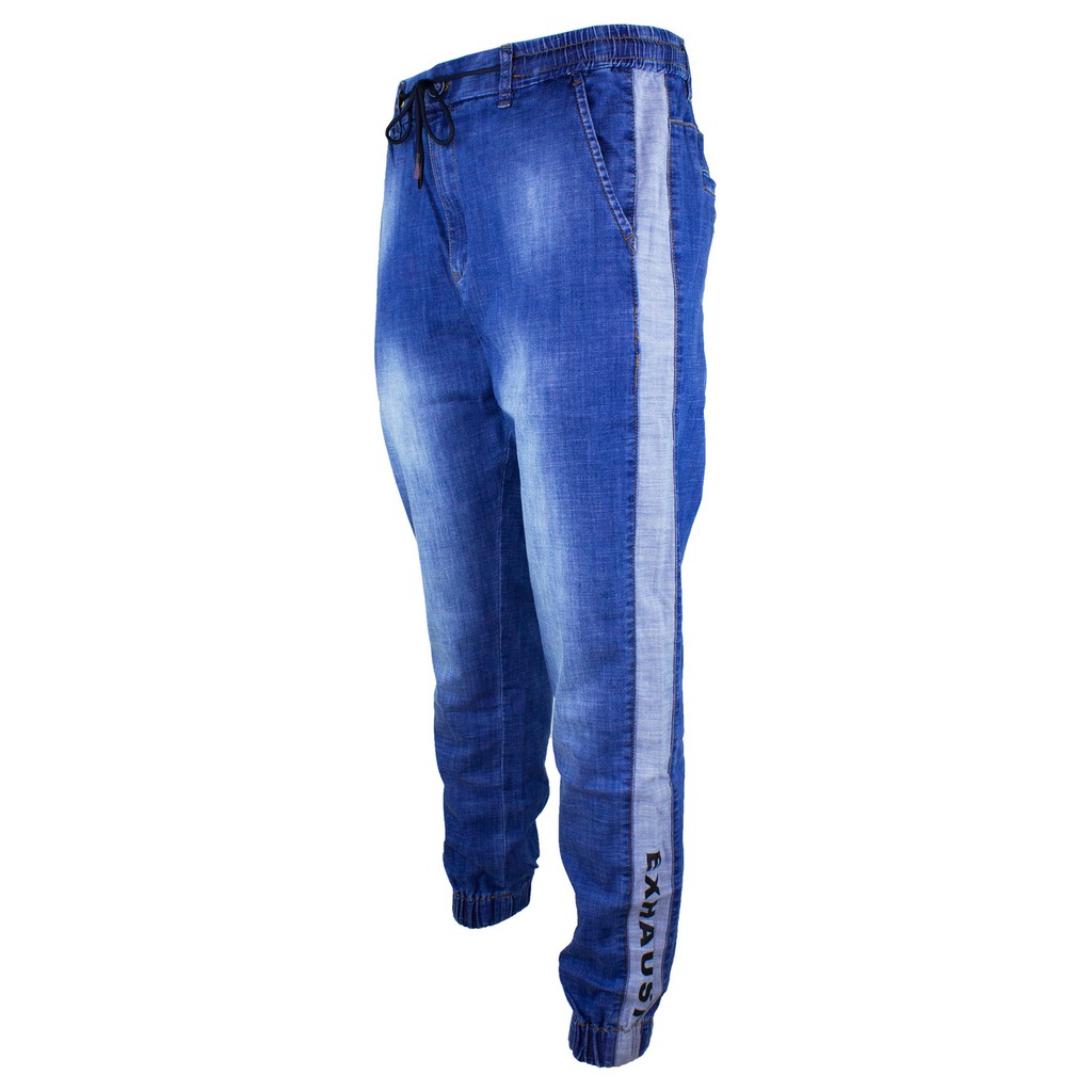 stretch denim joggers