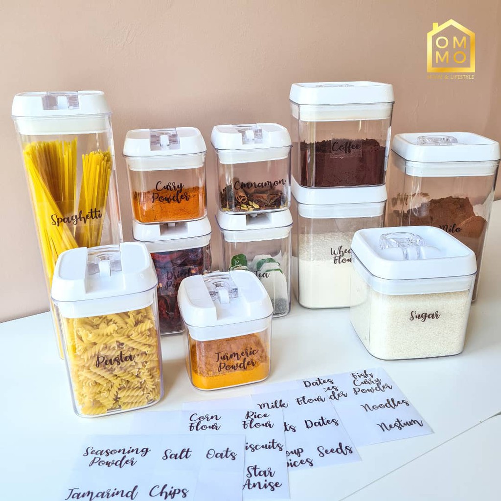 Pantry Canister Sticker 36pcs 30pcs 24pcs Malay English 