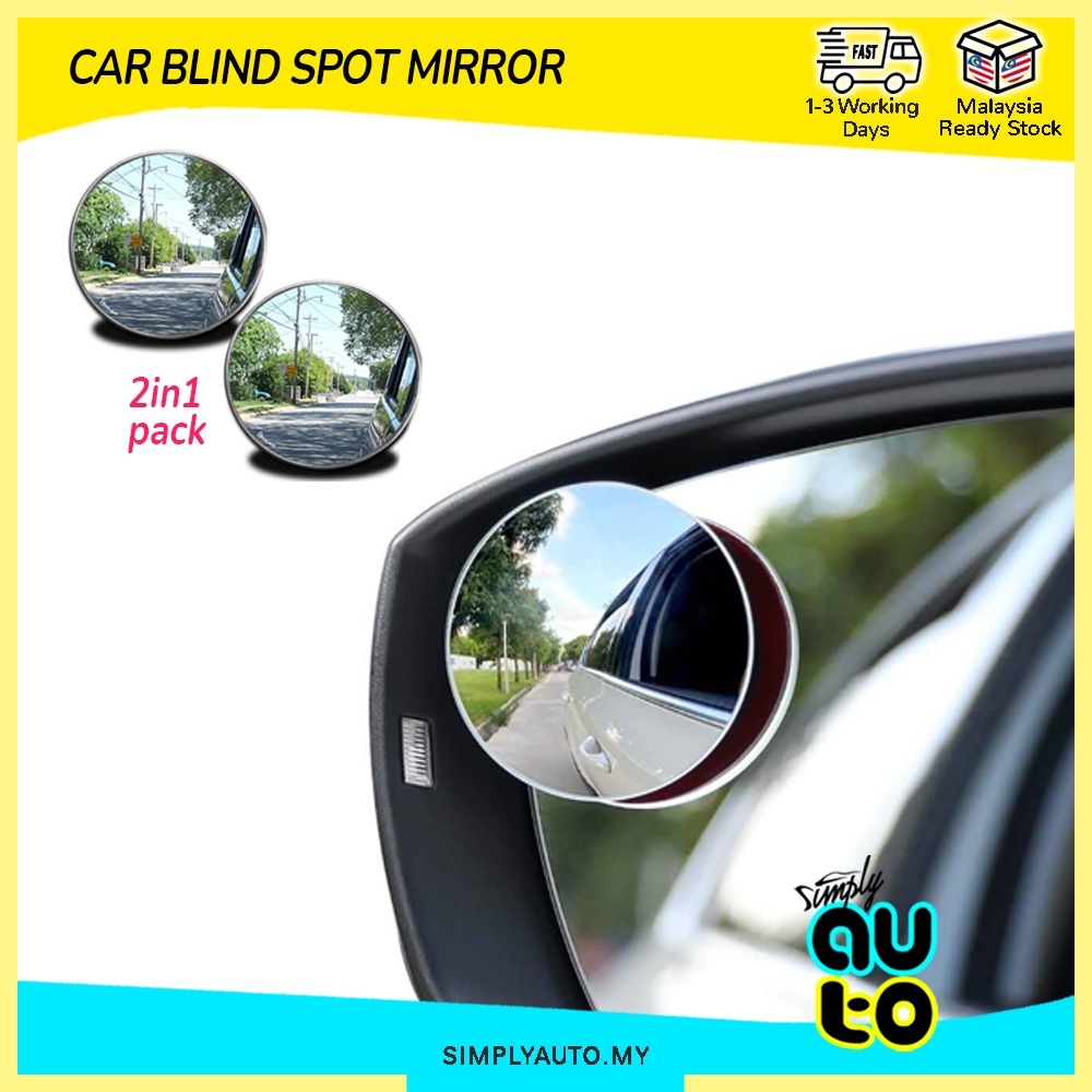 SIMPLYAUTO Wide Angle Side Mirror Blind Spot Mirror for Car 2pcs Car