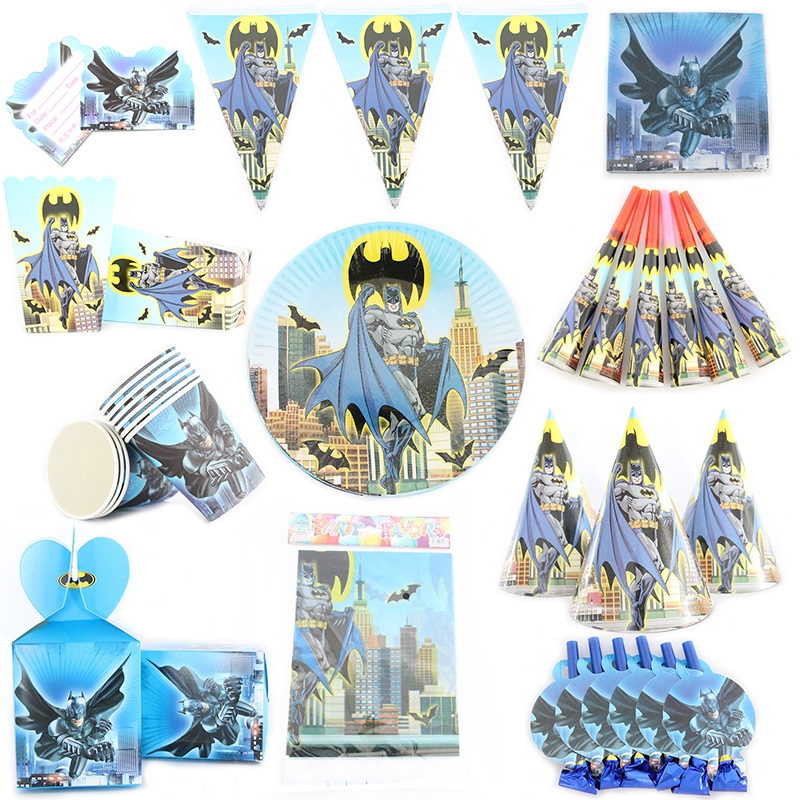 Cartoon Batman Theme Party Set Batman Tableware Paper Plate