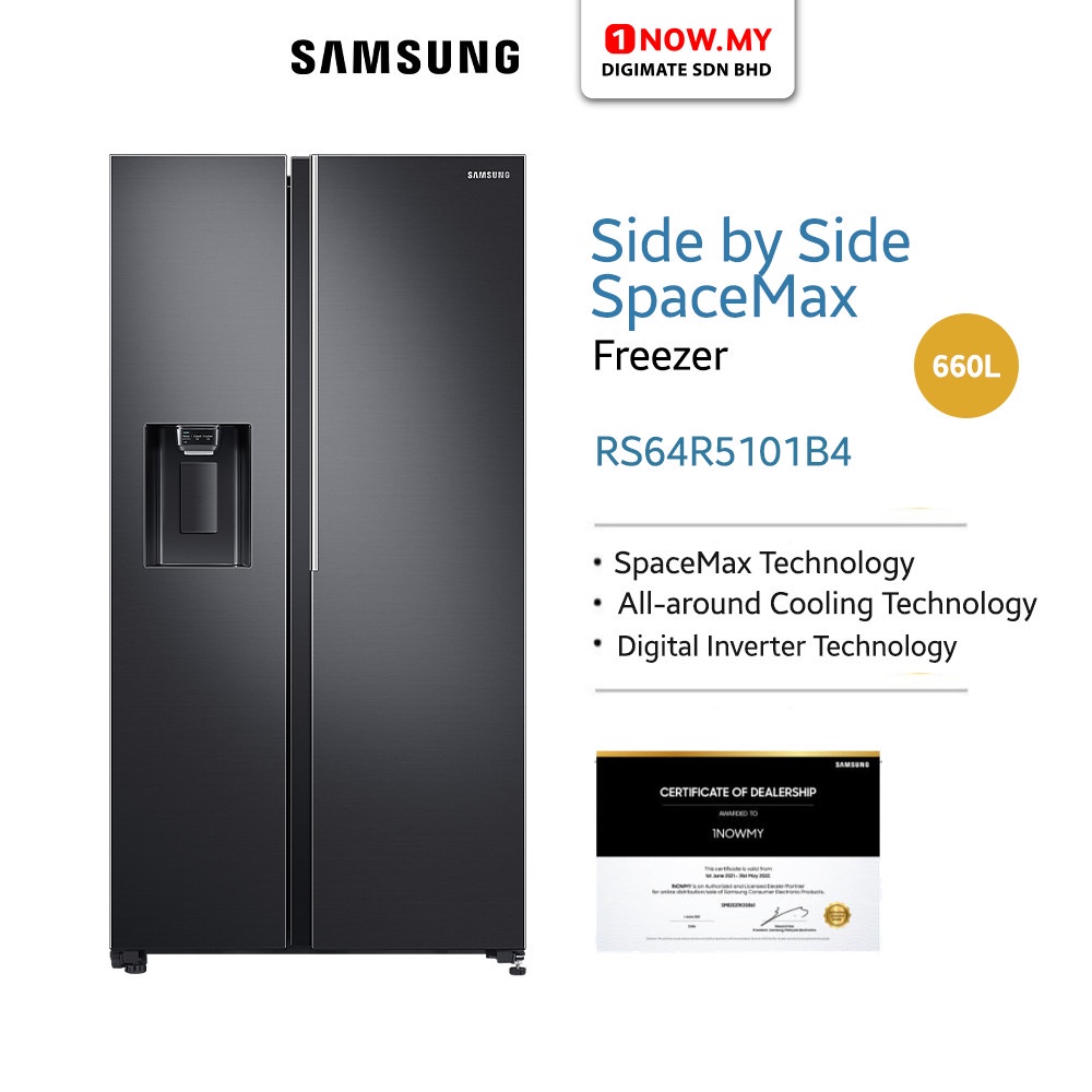 SAMSUNG 660L Side by Side RS64R5101B4 (SpaceMax, Large Capacity
