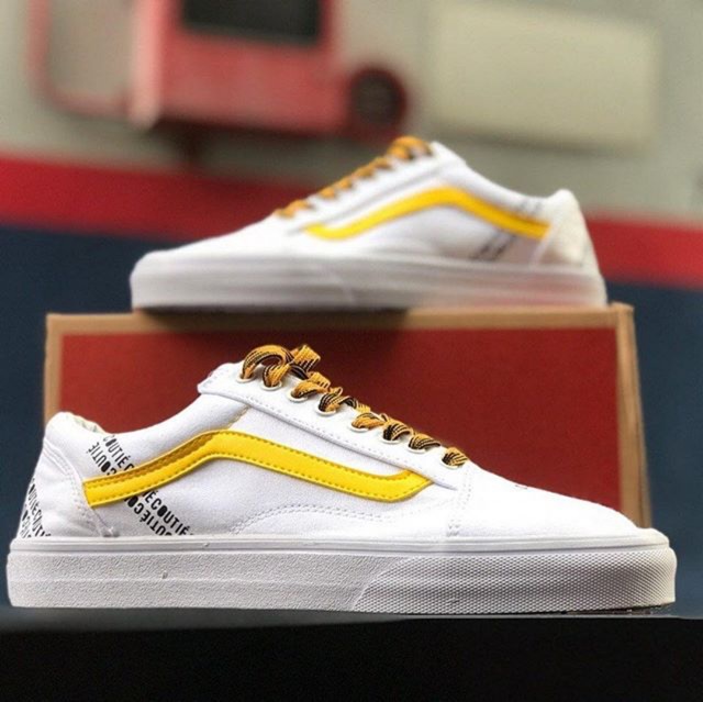 white yellow vans