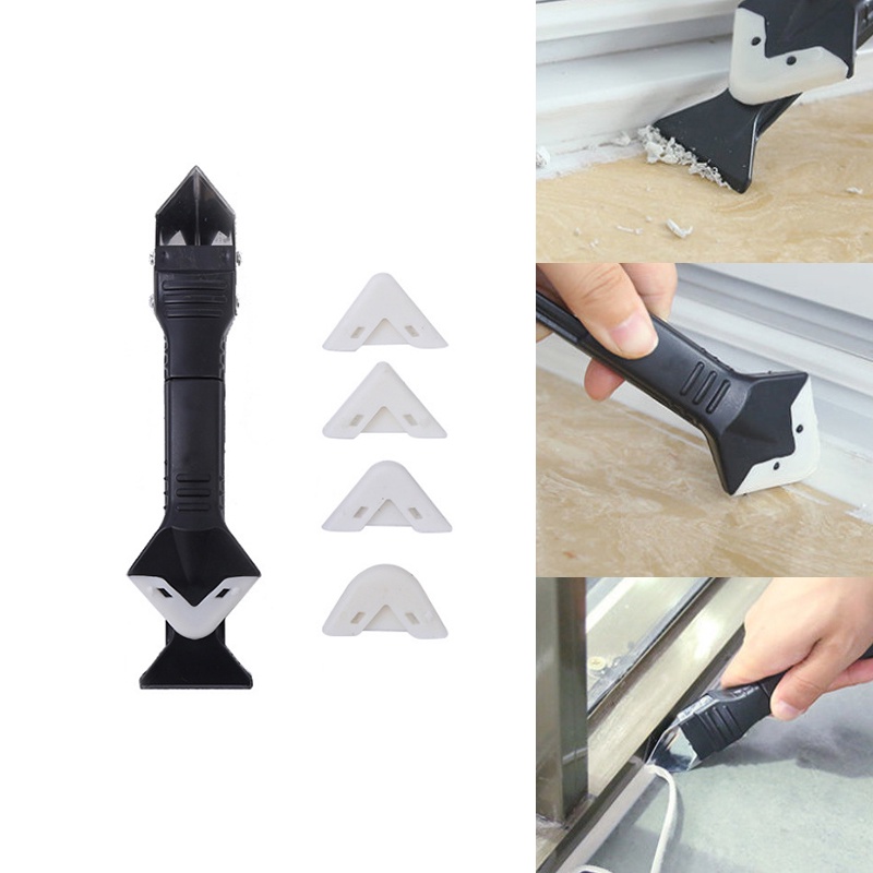 3 IN 1 Glass Glue Angle Scraper Tool Caulking Tool Cement Scraper Tool Shovel Angle Glue Shovel Floor Cleaning Sealant Kitchen