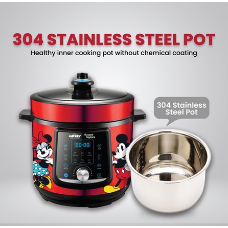 🎁 Hadiah Gift 🎁Russell Taylors x Disney Mickey And Friends Pressure Cooker Rice Cooker with StainlessSteel Pot 6L