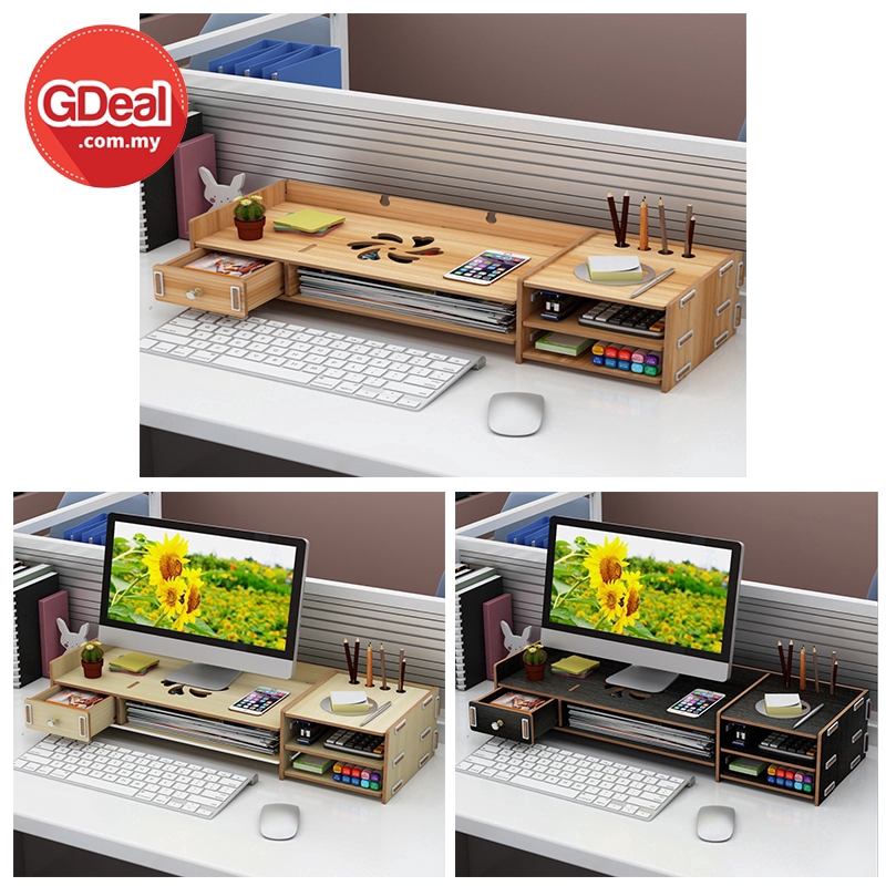GDeal Multi Functional Computer Shelf Office Student DIY Wooden Desktop