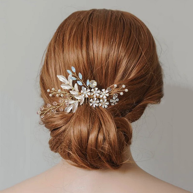 Wedding Hair Comb Rhinestones Bridal Hair Clips Combs Floral