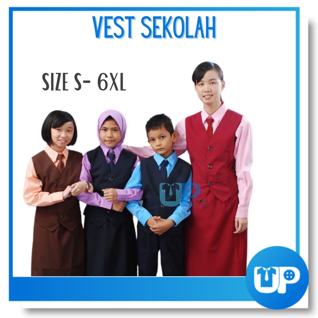 Baju Vest Pengawas Sekolah Rendah Sekolah Menengah Black Navy Blue Maroon Dark Green Purple Brown