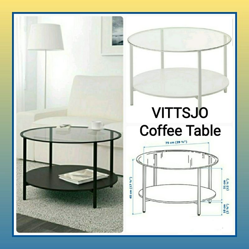 Original Vittsjo Coffee Table 75 Cm, Vittsjö Coffee Table Black Brown Glass 75cm