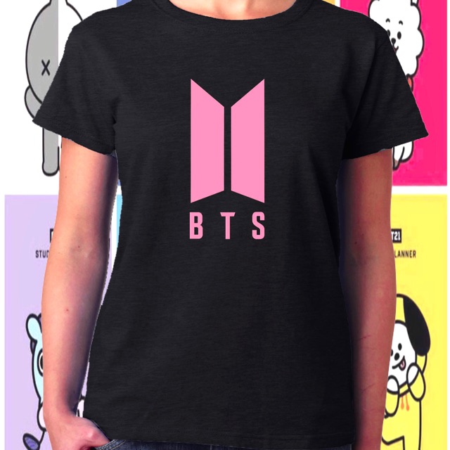 Kid Cotton Tshirt Kpop Korean Trending Fashion Pop Star Btsarmy Bangtan Boys Bts Logo Tee Shopee Malaysia - bts army t shirt roblox