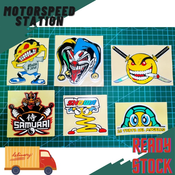Sticker Jonker Budak Jahat Samurai Showa Print Reflective Pantul Stiker Motor