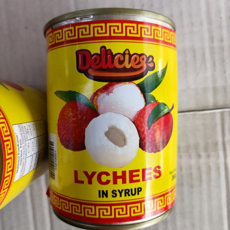 Lychee in Syrup Can 300g Laici Dalam Sirap dessert jelly cake air Blended fruit can food party event gathering ideas