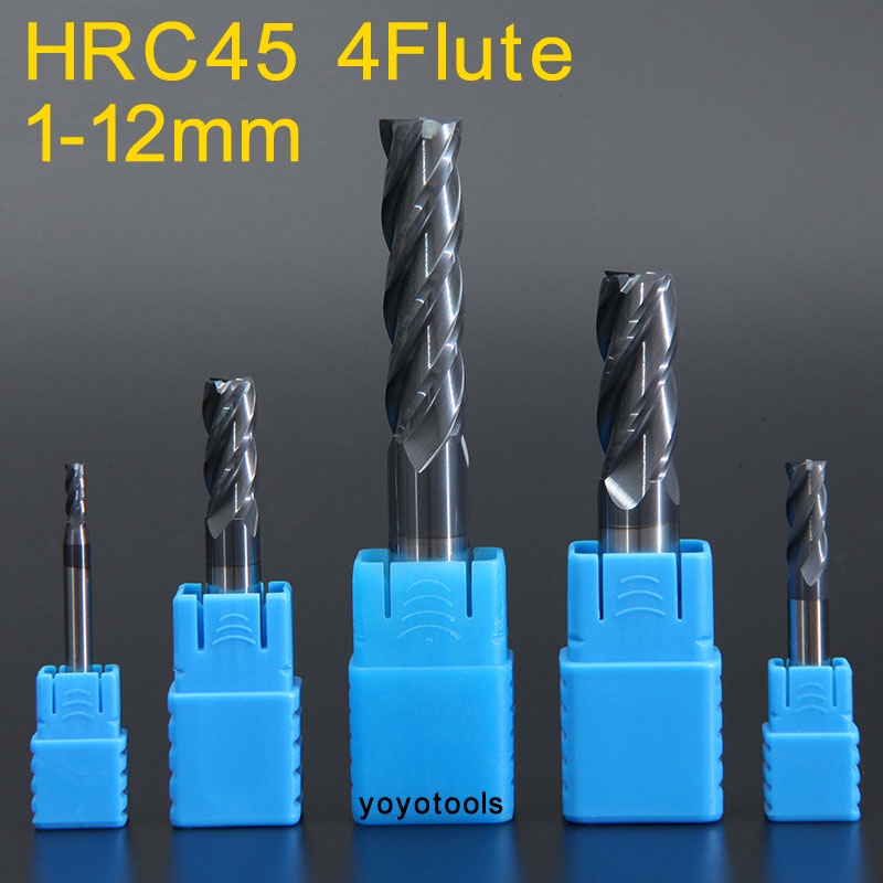 WUHUIHUAEM 1mmエンドミル4フルートHRC50炭化物エンドミルCNCマシンミリングカッター機切削ツール Cutting Edge