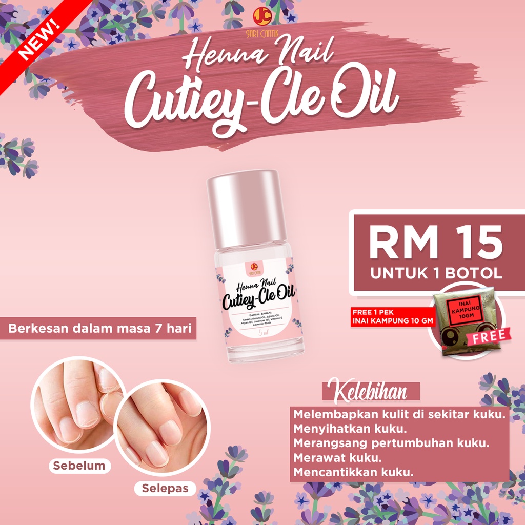 Henna Nail Cuticle Oil by Jari Cantik Untuk Menyihatkan Kuku Shopee