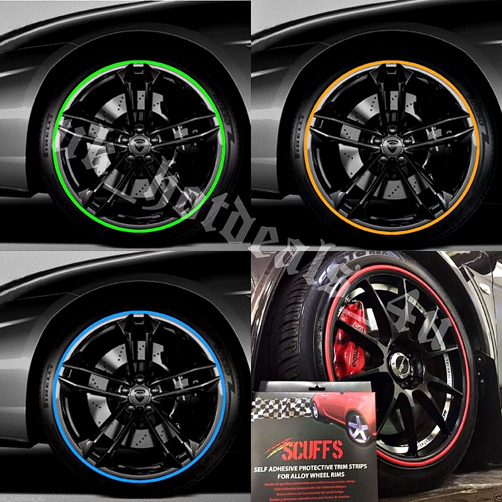RED SCUFFS by Rimblades Car Tuning Alloy Wheel Rim Protectors Tyre