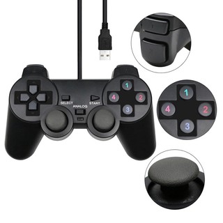 Single/Double USB Gamepad Joystick Double Shock Vibration PC Controller ...