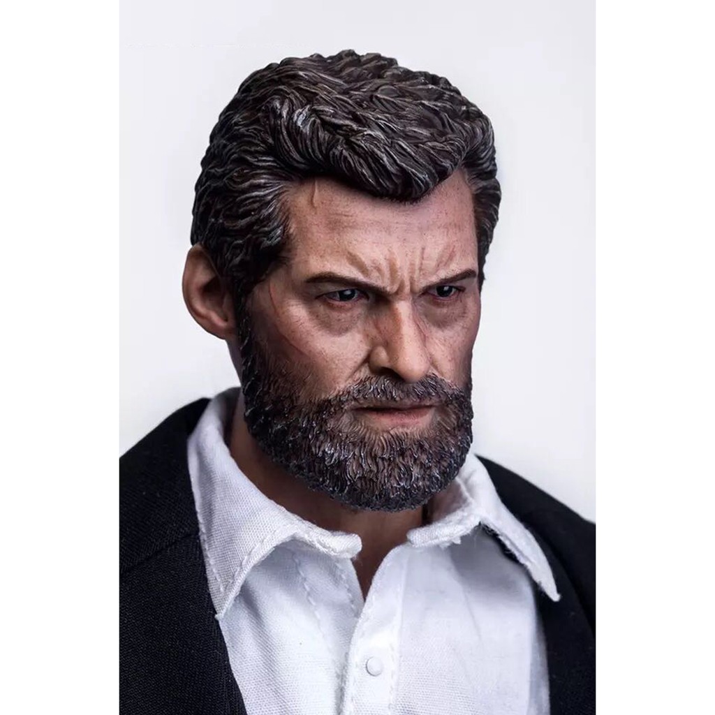 1//6 Man Head Wolverine Hugh Jackman Carving Sculpt Old Logan F Action Figure