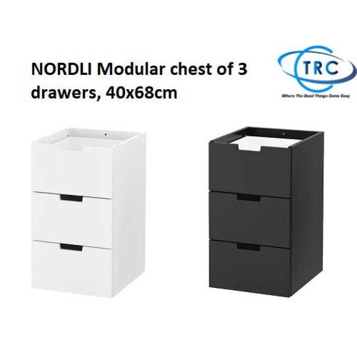 Ready Stock Ikea Nordli Modular Chest Of 3 Drawers 40x68cm