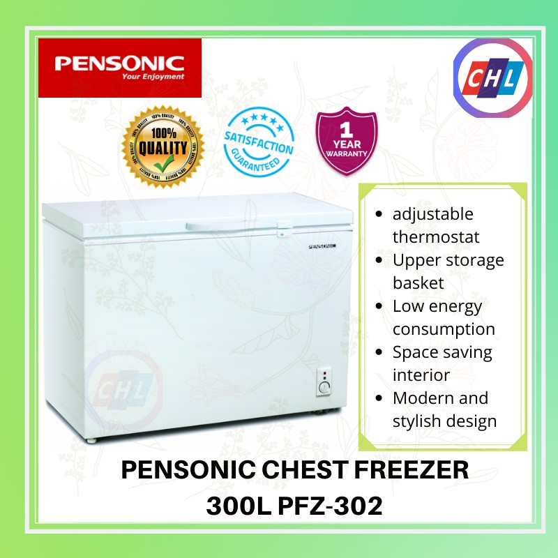 PENSONIC (Ready Stock +Send By Lorry + Authorised Dealer)CHEST FREEZER  300L PFZ-302