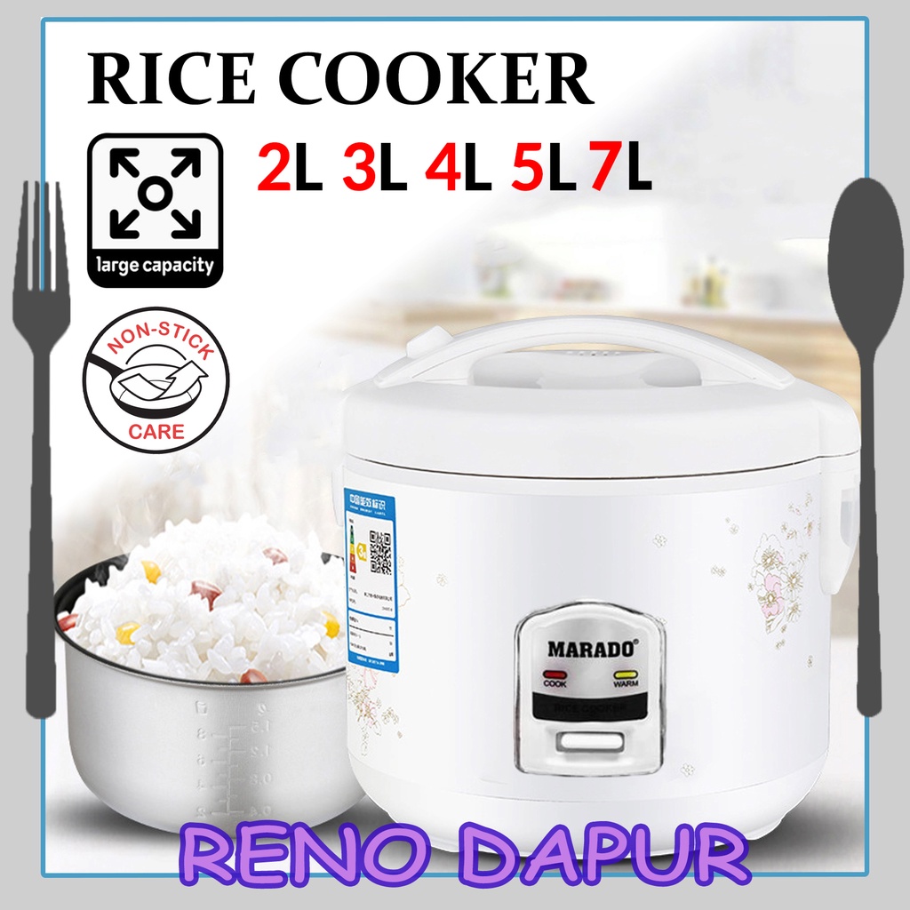 RICE COOKER Periuk Nasi Steamer Non-stick Electric Rice Cooker Free Rice Spoon 2L/3L/4L/5L/7L Large Capacity Rice电饭锅 电饭煲