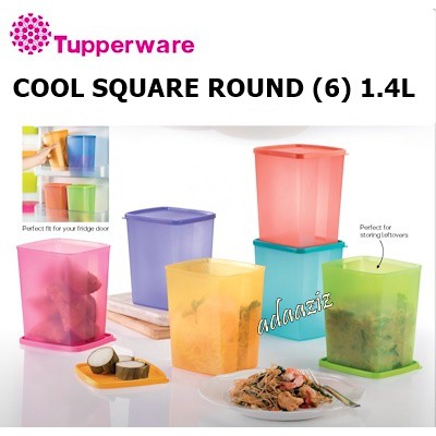 TUPPERWARE COOL SQUARE ROUND (6) 1.4L