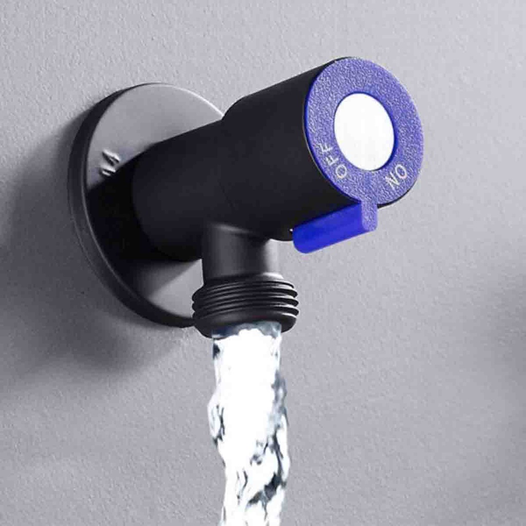 BLACK-100-RED/BLUE SUS304 STAINLESS STEEL ANGLE VALVE BLACK OXIDE KITCHEN BATHROOM FAUCET G1/2 THREAD WATER CONTROL