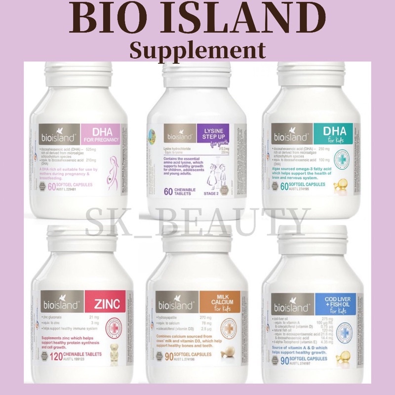 Bio island DHA for pregnancy/ DHA for Kids/ ZINC/ COD Liver+Fish Oil