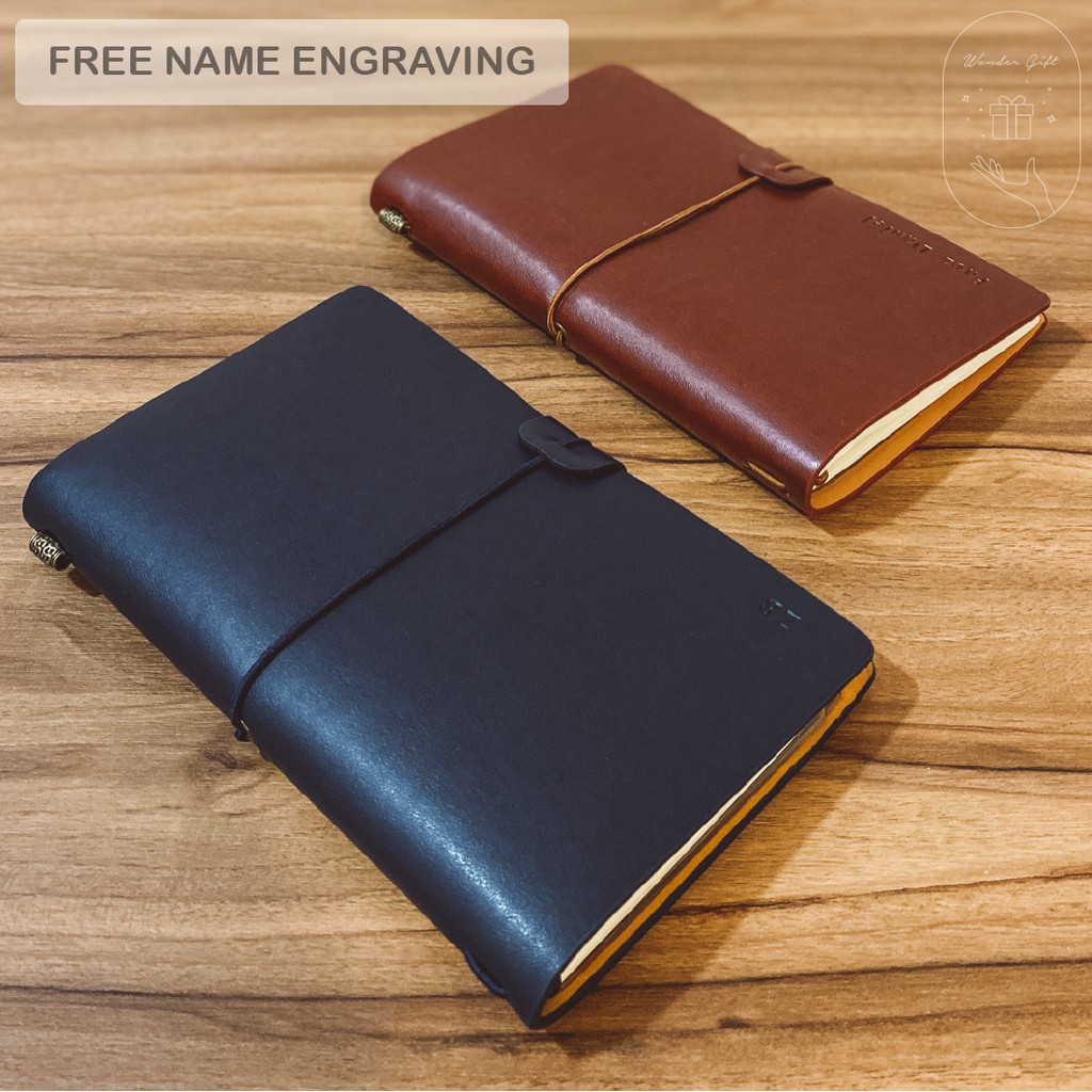 【A6】Personalised Name Engraved PU Leather Personalized Journal Book ...