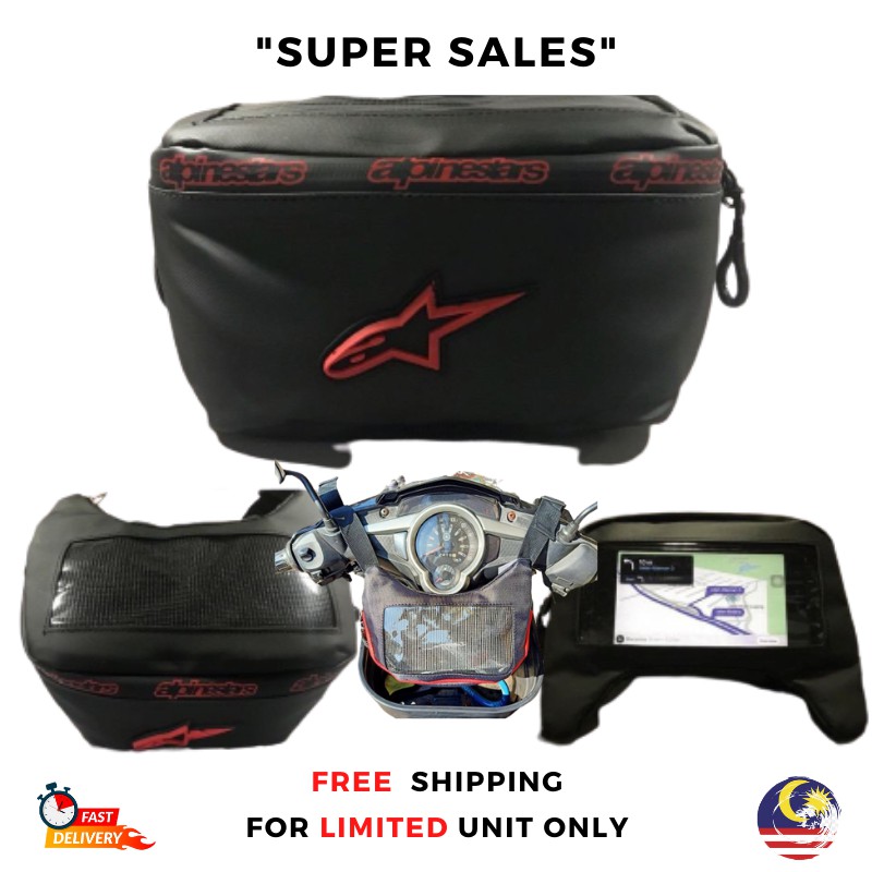 Motorcycle Waterproof Handlebar Bag GPS Pouchbag Phone Holder Shopee