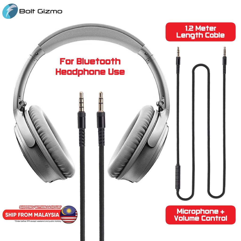 Aux Cable with Microphone for Bluetooth Headset Headphone Smartphone 3