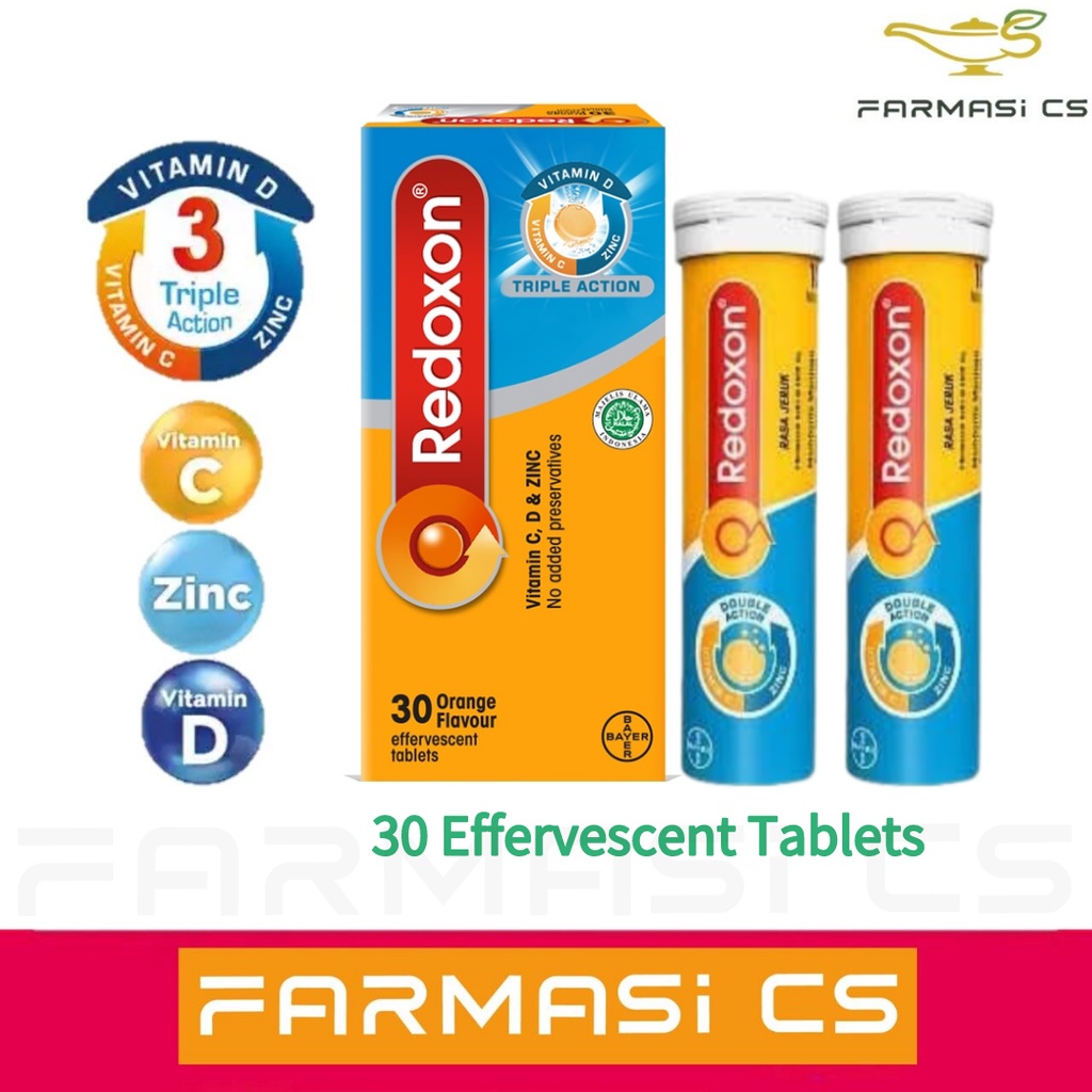 Redoxon Triple Action Vitamin C D & Zinc Orange Effervescent Tablets